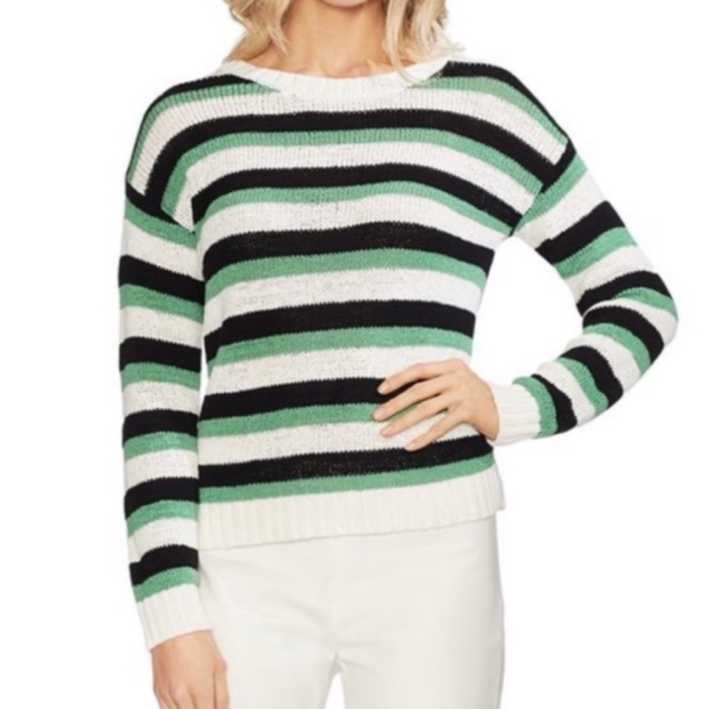 NET Vince Camuto Striped Sweater Preppy Nautical Casual